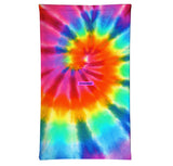 StonerDays Tie Dye Og Neck Gaiter in vibrant colors, front view on white background