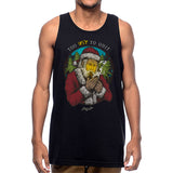 StonerDays Too Lit To Quit Tank top in black, featuring a graphic design, unisex fit - front view