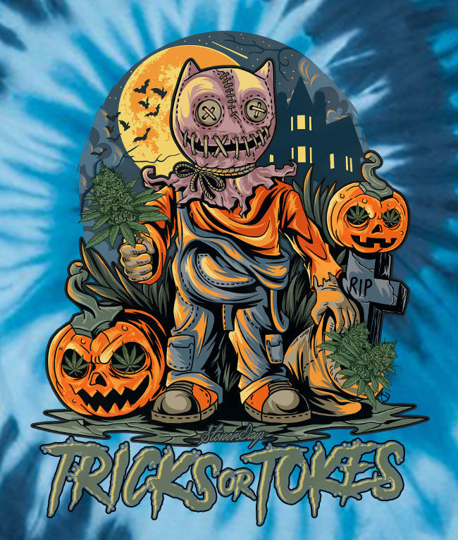 StonerDays Trick Or Tokes Tie Dye T-Shirt, Men's 2X Large, Vibrant Cotton Apparel