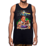 StonerDays Men's Tank with Trippy Space-Themed Graphic, Rainbow Colors, Front View