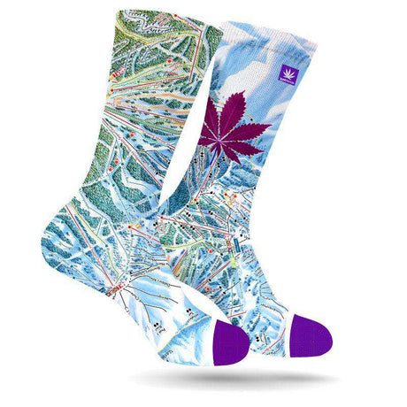 StonerDays Vail Marijuana Leaf Socks with vibrant leaf design, comfortable fit, front view