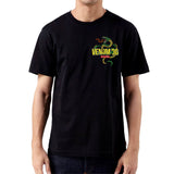 StonerDays Venom OG T-Shirt in black with vibrant green spoon design, front view on male model