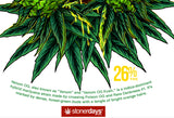 StonerDays Venom Og White Tee featuring vibrant cannabis leaf design with THC potency label