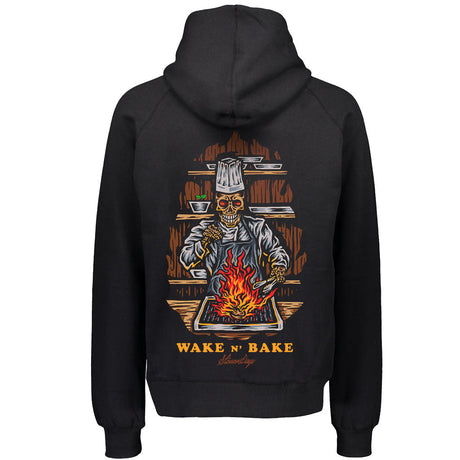 StonerDays Wake N Bake Hoodie for Men, Cotton, Rear View with Graphic Design