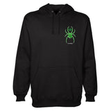 StonerDays White Widow Hoodie in black with green spider graphic, front view on white background