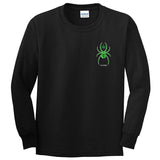 StonerDays White Widow Long Sleeve Shirt in Black with Green Spider Graphic, USA Cotton