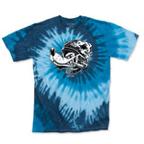 StonerDays Wolf Pack Blue Tie Dye T-Shirt with Sherlock Design, Front View