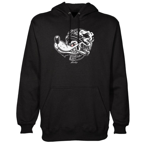 StonerDays Wolf Pack Hoodie in black, featuring intricate wolf graphic, available in sizes S to 2XL
