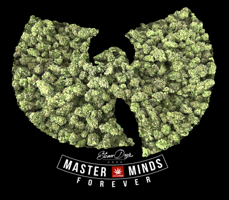 StonerDays Wu Tang men's cotton T-shirt with cannabis leaf design, black background