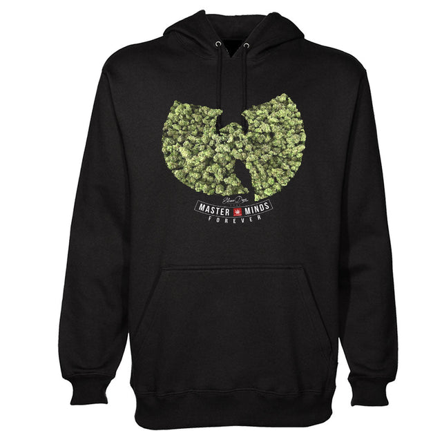 StonerDays Wu Tang Hoodie in black with green logo, front view on a white background, sizes S-XXXL