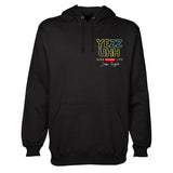 StonerDays Yezzuhh Hoodie in black, front view, with bold graphic design, cozy cotton blend
