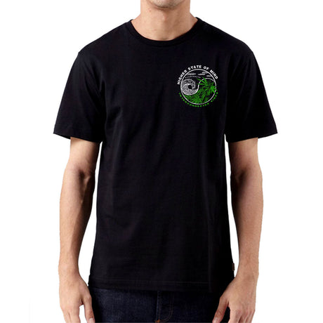 StonerDays Yin Yang men's black cotton t-shirt with front view on model