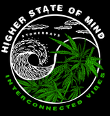 StonerDays Yin Yang Hoodie design close-up featuring cannabis leaves and wave graphics