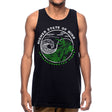 StonerDays Yin Yang Tank top in black with cannabis leaf design, front view on male model