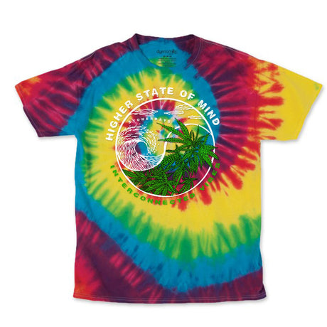 StonerDays Yin Yang Tie Dye T-Shirt in blue, front view on white background