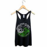 StonerDays Yin Yang Women's Racerback Tank Top, Sizes S-XXL, Front View on Hanger