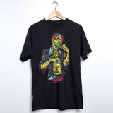 StonerDays Zooted Zombie Tee in black, unisex cotton t-shirt with vibrant graphic, front view
