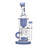 Calibear Straight Fab Klein Bong in Milky Blue with Clear Accents, Front View on White Background