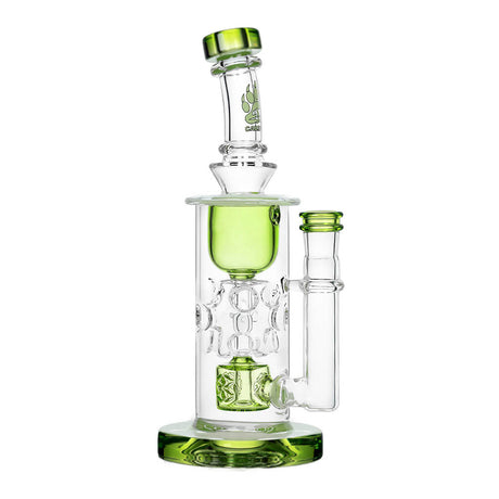 Calibear Straight Fab Torus Bong in Lime Green with Glass on Glass Joint, Front View