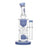 Calibear Straight Fab Torus Bong in Milky Blue with Glass on Glass Joint, Front View