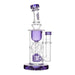 Calibear Straight Fab Torus Bong in Purple with Clear Accents, Front View on White Background