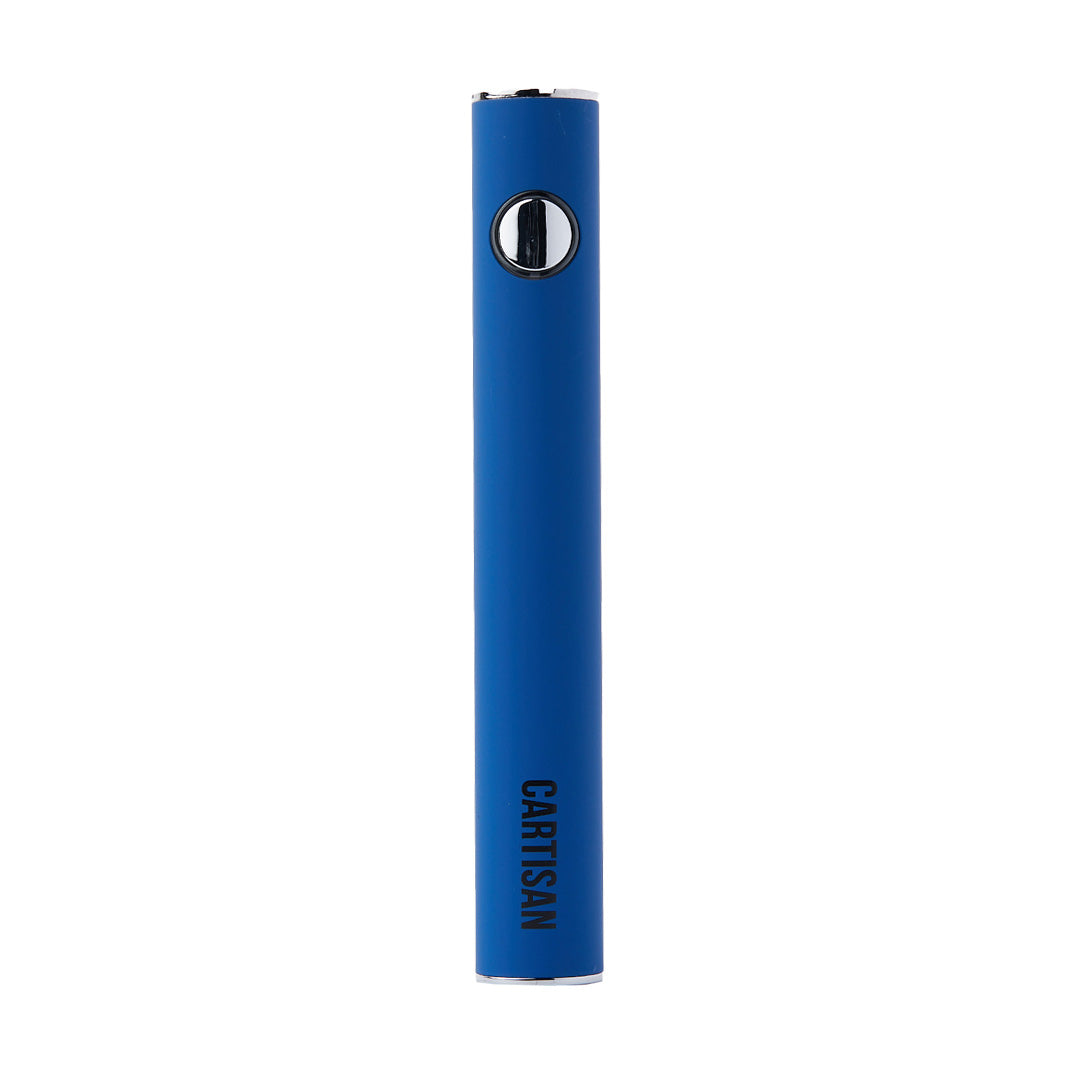 Cartisan Button VV 900 Vaporizer in Blue with USB-C - Front View on White Background
