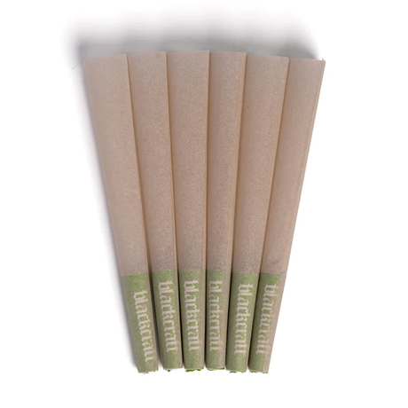 BlackCraft 1 1/4 Pre-Rolled Cones 24 Pack displayed in a fan arrangement on a white background