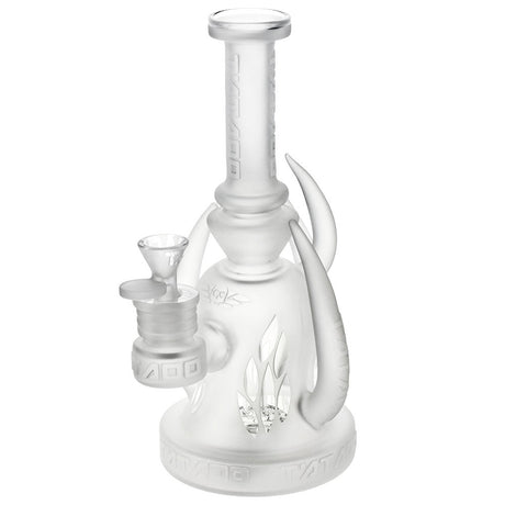 Tataoo Frosted Glass Horn Curves Water Pipe, 9.25" Beaker Design with Showerhead Percolator