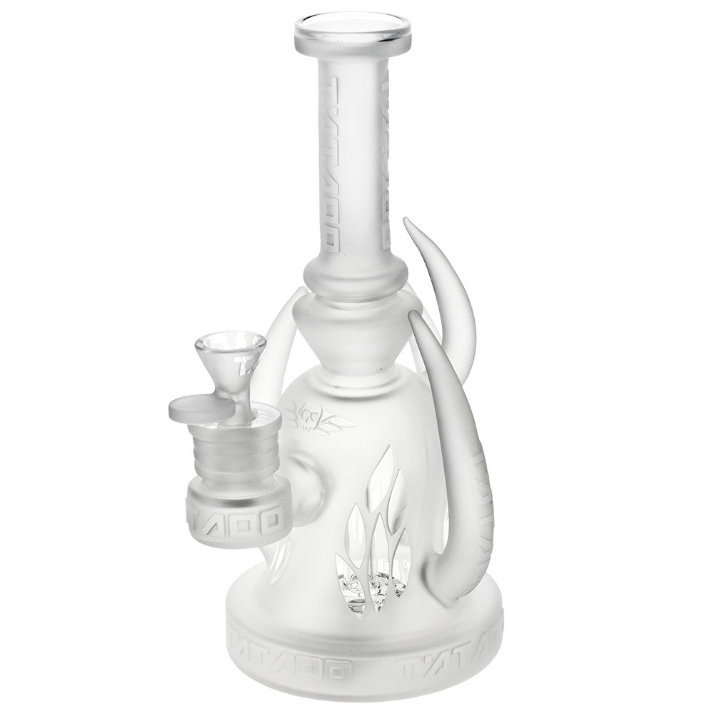 Tataoo Frosted Glass Horn Curves Water Pipe, 9.25" Beaker Design with Showerhead Percolator