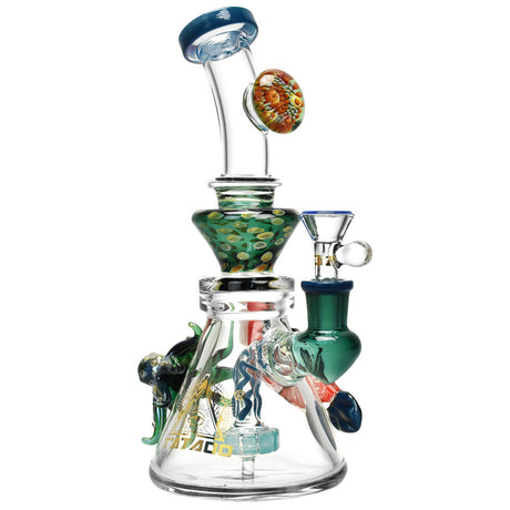 Tataoo Glass Ocean Life Water Pipe with colorful sea creatures design and showerhead percolator