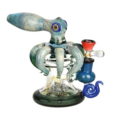 Tataoo Kraken Mini Water Pipe, 6" with Showerhead Percolator, 14mm Female Joint, Front View