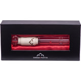 Canada Puffin Northern Lights Taster Pipe with Case, Front View on Seamless White
