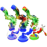 Colorful Tentacle Eye Silicone & Resin Rigs with 14mm Joint, 9.5" height, for Dry Herbs and Concentrates
