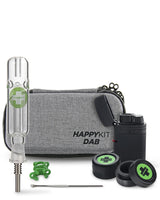 The Happy Dab Kit by Happy Kit in Gray featuring a dab tool, silicone containers, torch, and case