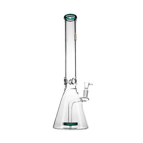Hemper Beast Bong 12" in clear borosilicate glass with black accents, bubble design, and deep bowl - front view