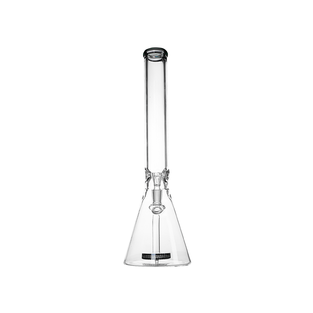 Hemper Beast Bong 12" in clear borosilicate glass with bubble design and 14mm joint, front view