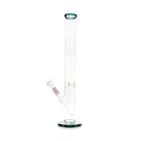 Hemper Classic Tube Bong in Teal, 21" Tall Borosilicate Glass, Front View on White Background