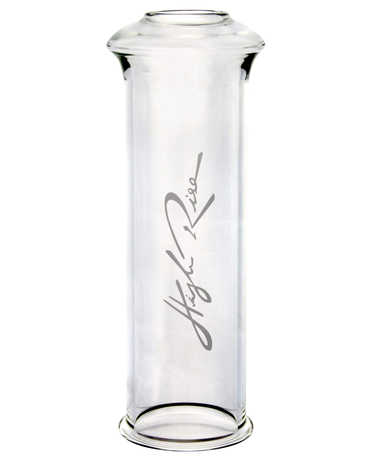 The High Rise Gravity Bong by HighRise, clear borosilicate glass with signature, front view