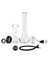 High Rise Gravity Bong by HighRise, clear borosilicate glass, beaker design with silicone parts, front view