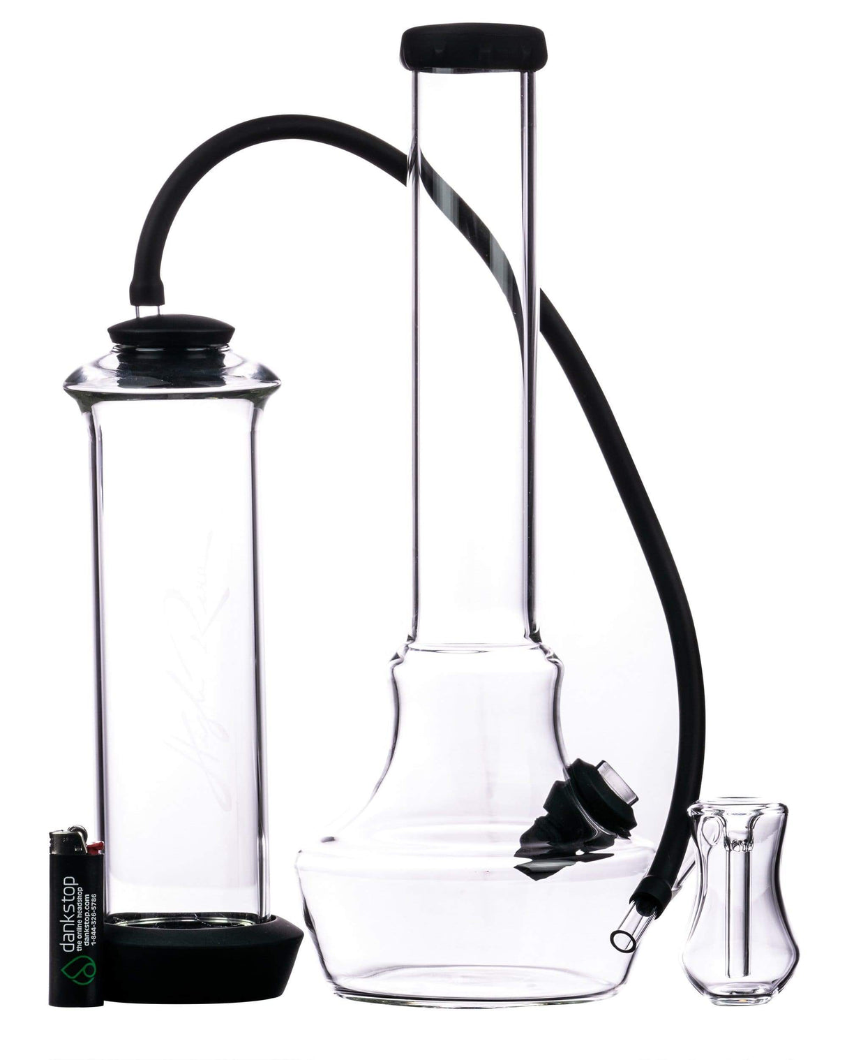 The High Rise Gravity Bong by HighRise, clear borosilicate glass with silicone accents, side view