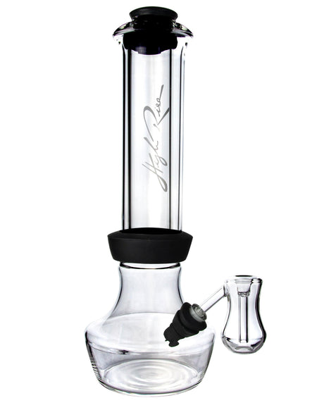High Rise Gravity Bong by HighRise with clear borosilicate glass and silicone, front view