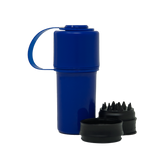 Hemper The Keeper™ 3-Part Grinder in Blue with Storage, Front View on White Background