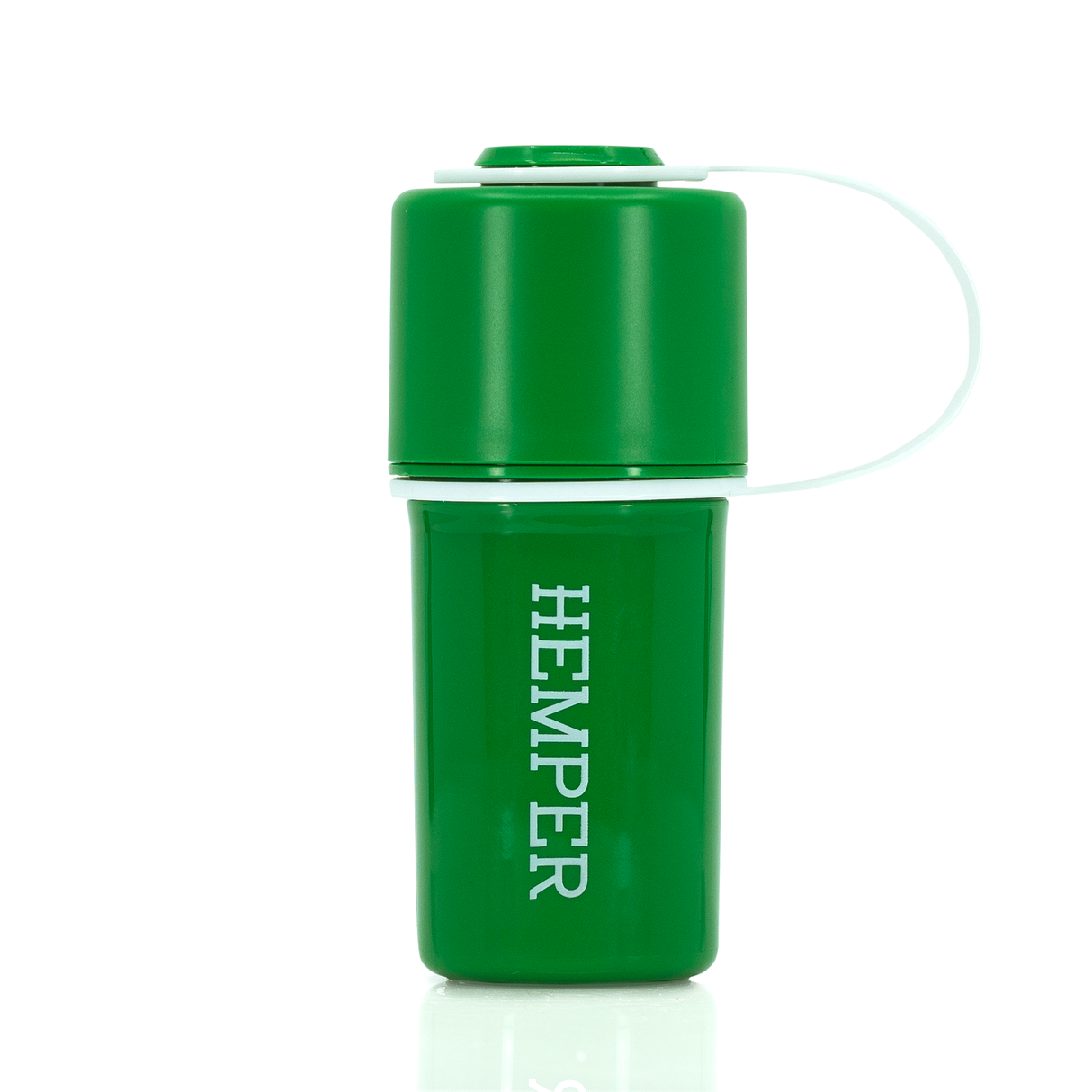Hemper The Keeper™ 3-Part Grinder in Green with Built-in Storage - Front View