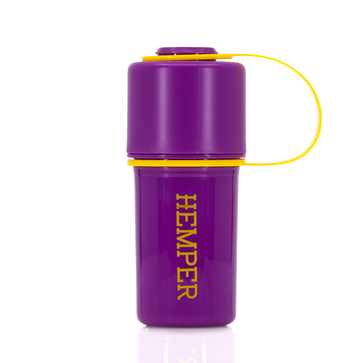 The Keeper by Hemper 3-Part Grinder in Purple with Built-in Storage - Front View