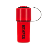 Hemper The Keeper™ 3-Part Grinder in Red with Attached Keychain - Front View