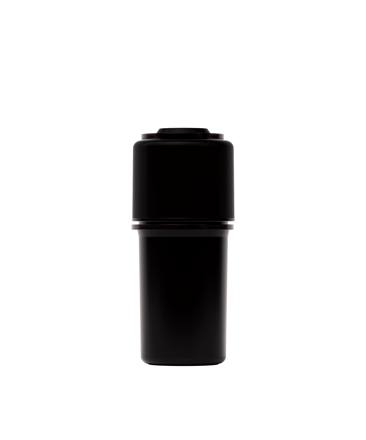 Hemper The Keeper™ 3-Part Grinder in Black - Front View on Seamless White Background