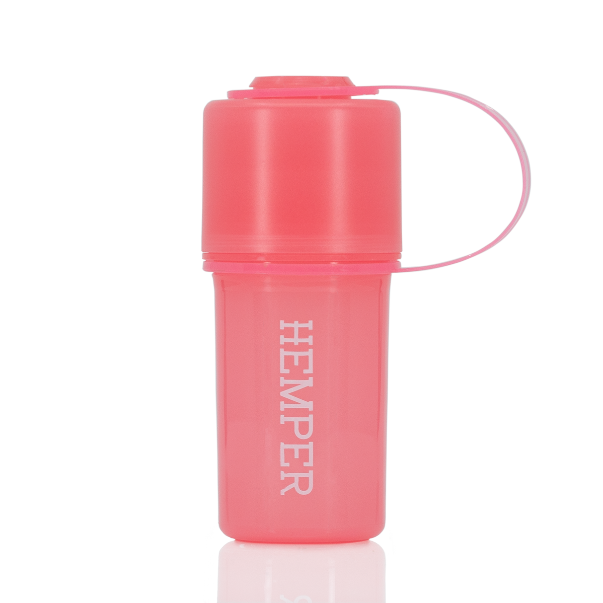 Hemper The Keeper™ in Red - 3-Part Grinder with Stash Storage - Front View