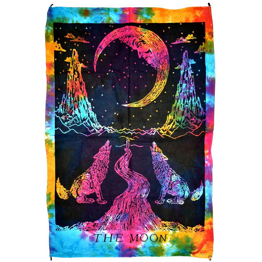 ThreadHeads The Moon Tarot Card Multicolor Tapestry
