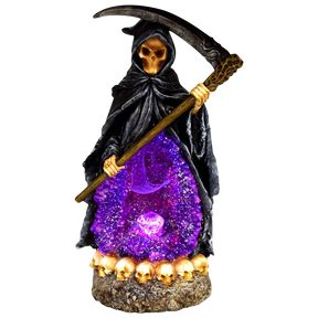 The "Reaper" Polyresin Backflow Incense Burner with Glittering Purple Pool