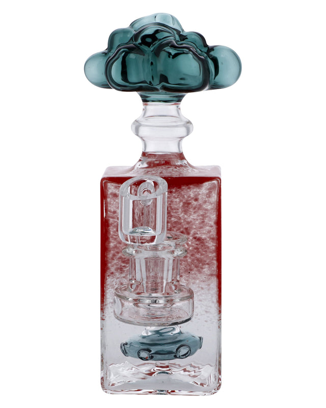 Valiant Distribution Red Quartz Bubbler, 7" Portable Glass Banger Hanger, Front View on White